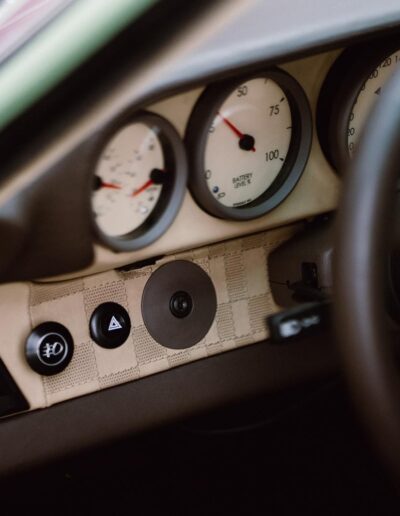 White-faced instrument dials in the Revolt Electric dashboard